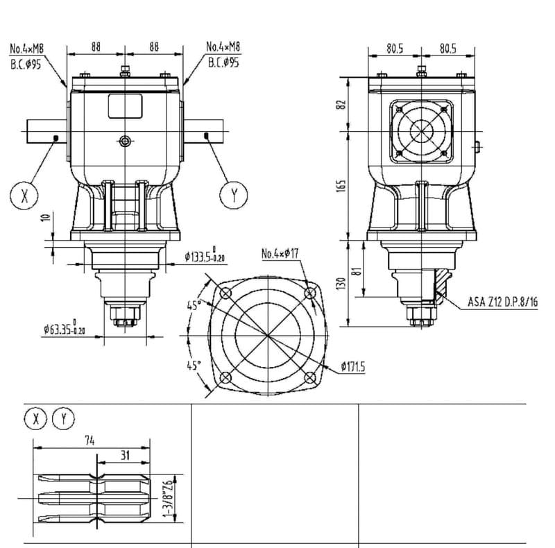 Caja de cambios de la segadora 40hp